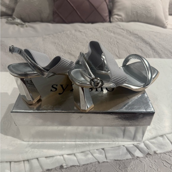 Elegant Silver Women's Heels-Syztsho Sandals - NWT - Picture 5 of 12